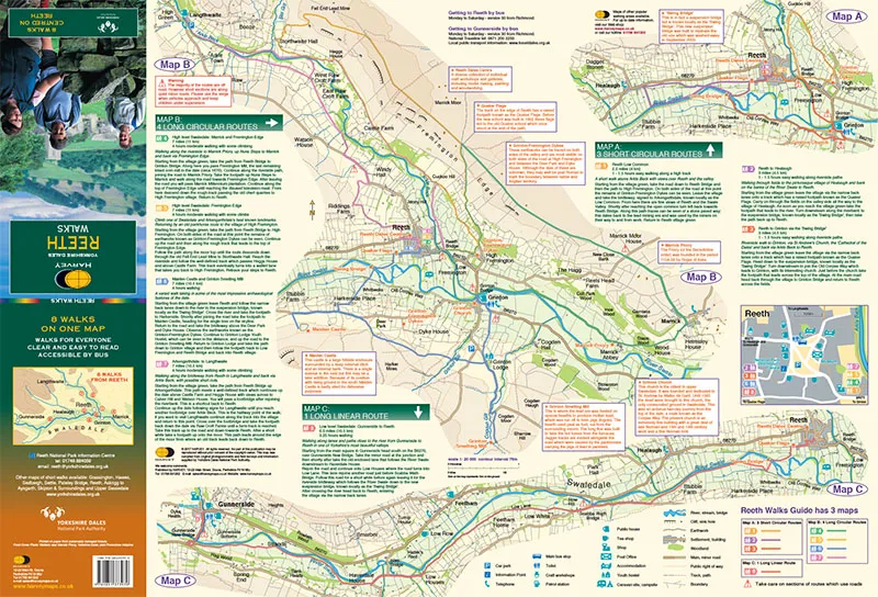 Harvey Maps - Yorkshire Dales Reeth Walks-1